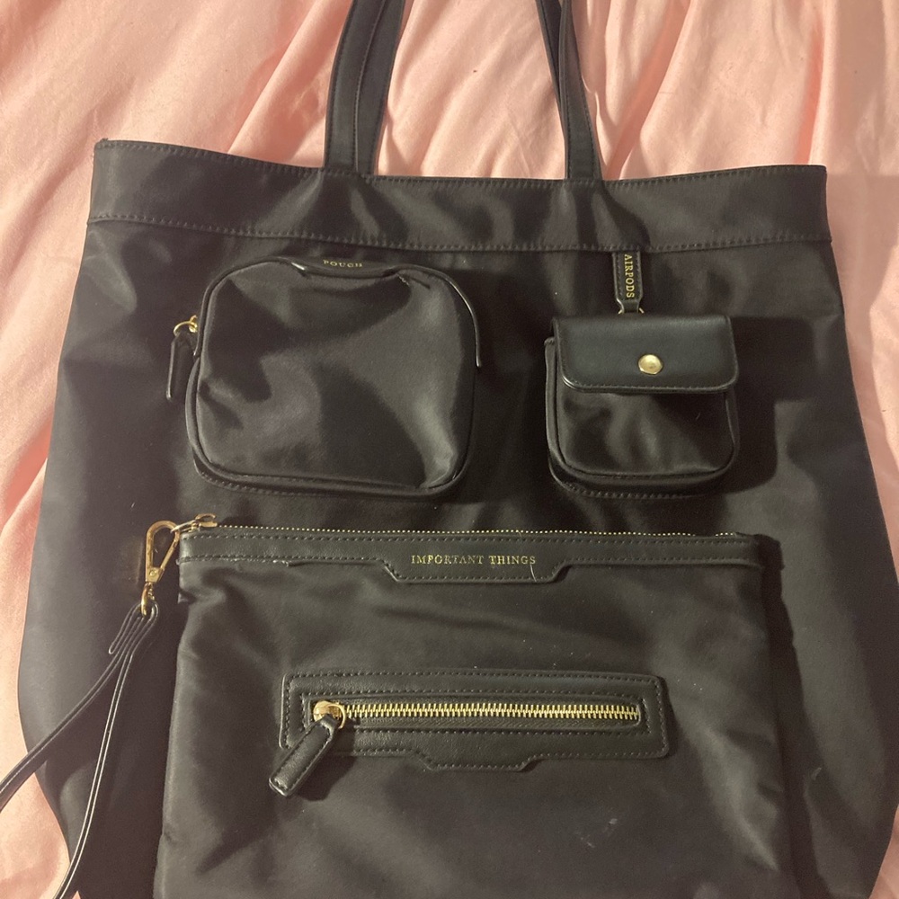 Black Structured Tote Bag